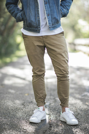 Khaki chino trousers