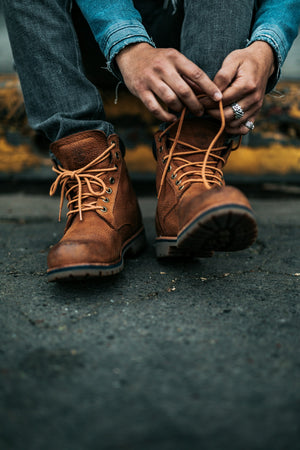 Tan leather ankle boots