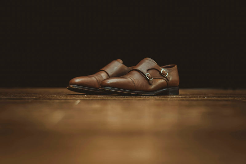 Brown leather slip-on shoe
