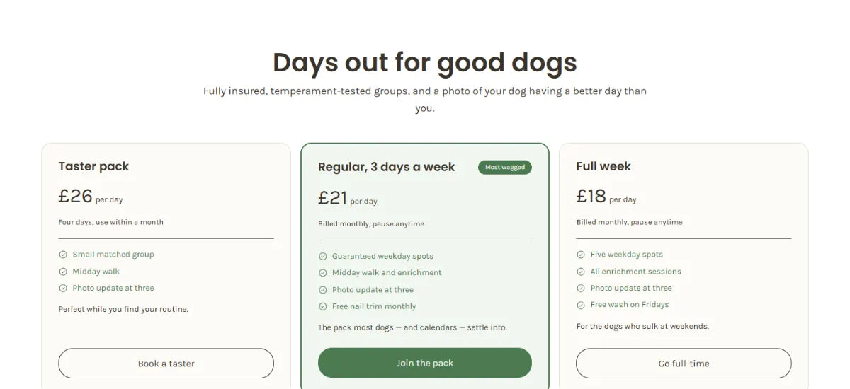 Pricing Table 2