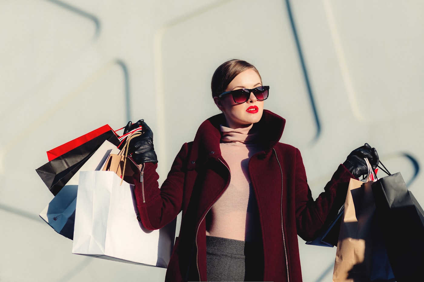 Shopping bags carried after a purchase