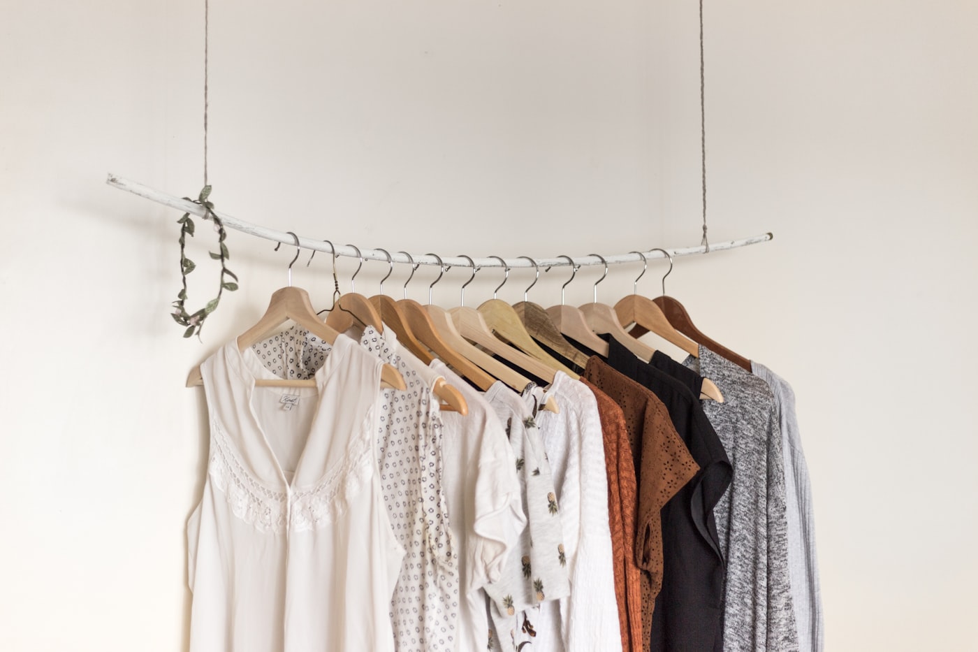 A pared-back rail of clothing