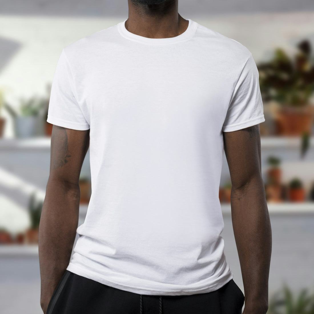 A plain white cotton t-shirt