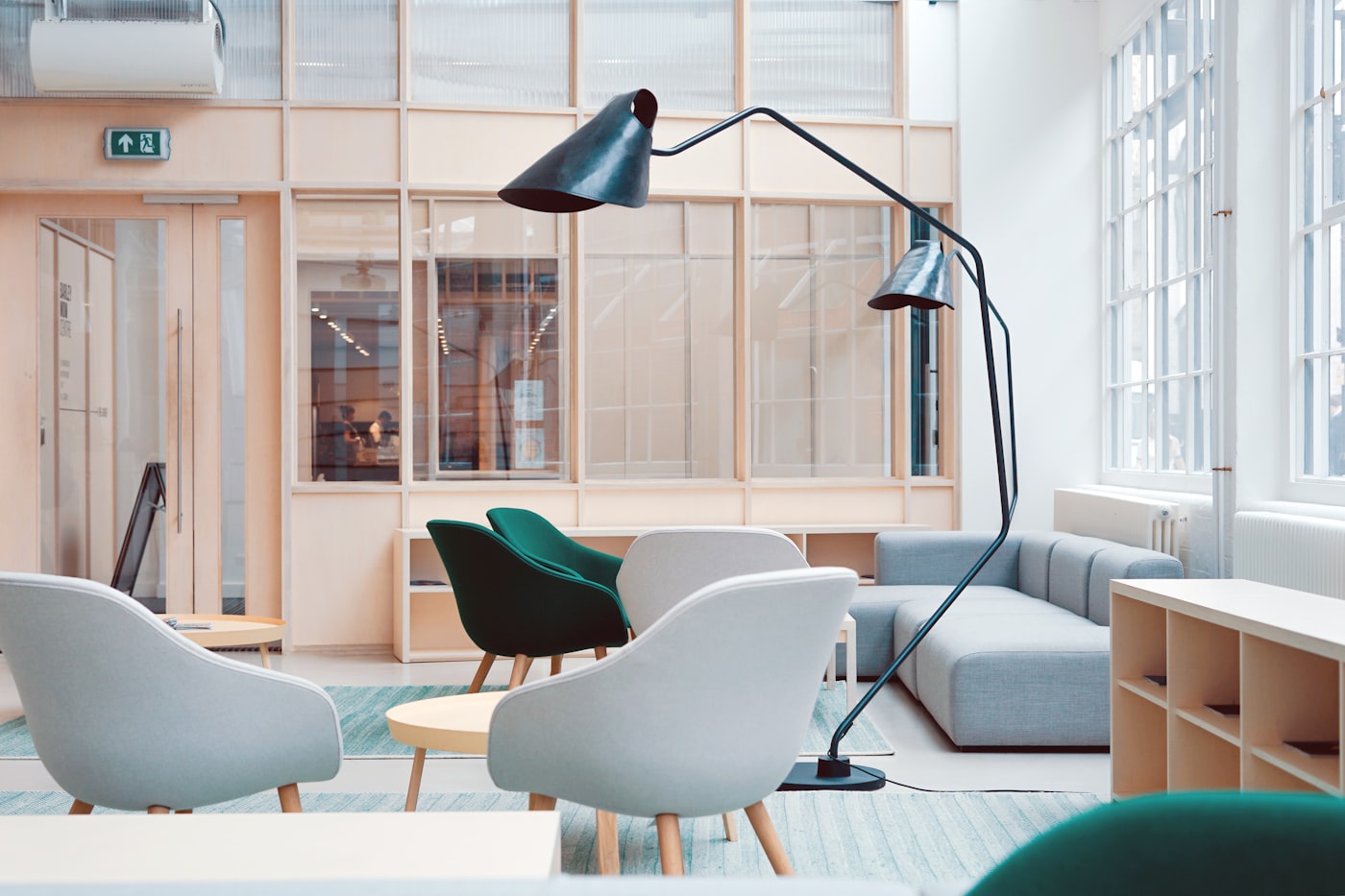 A bright design studio interior