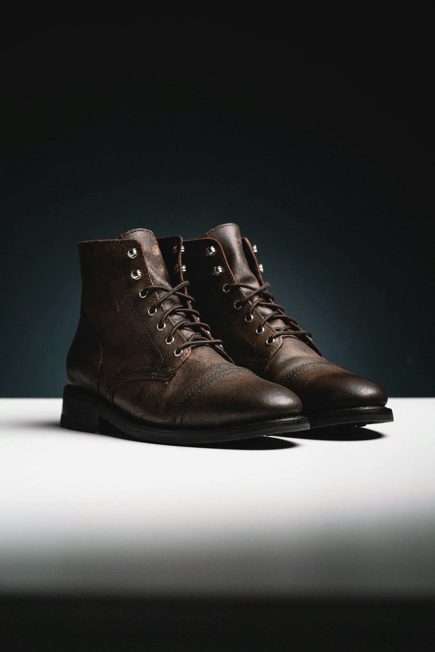 A pair of brown leather boots