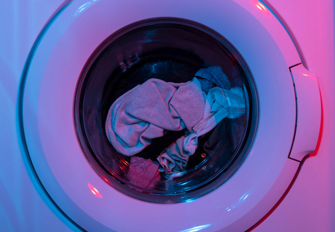 A washing machine mid-cycle