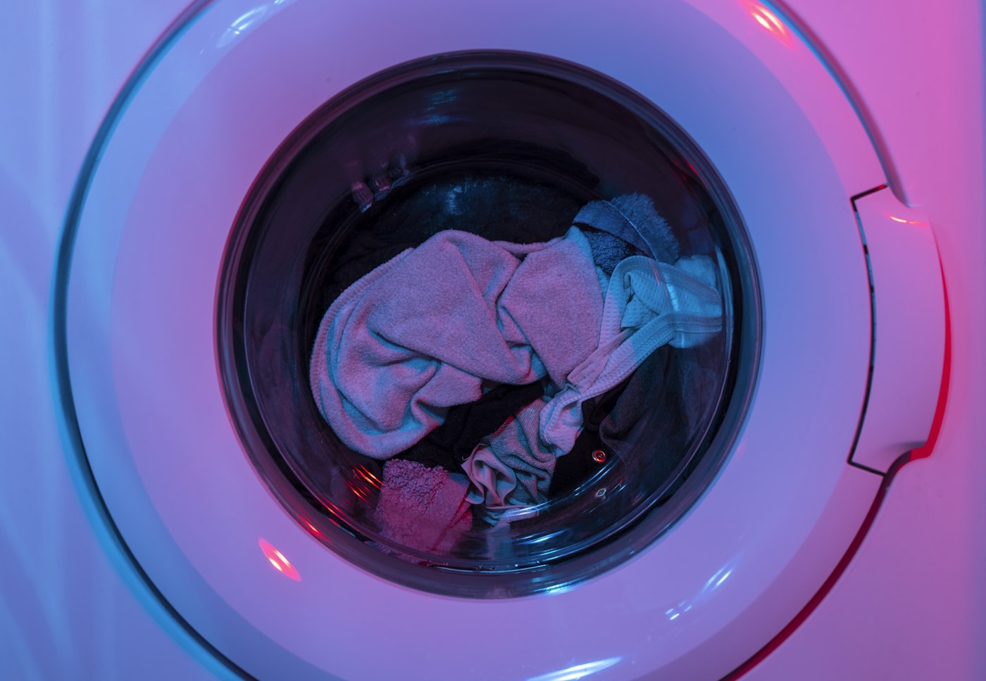 A washing machine mid-cycle