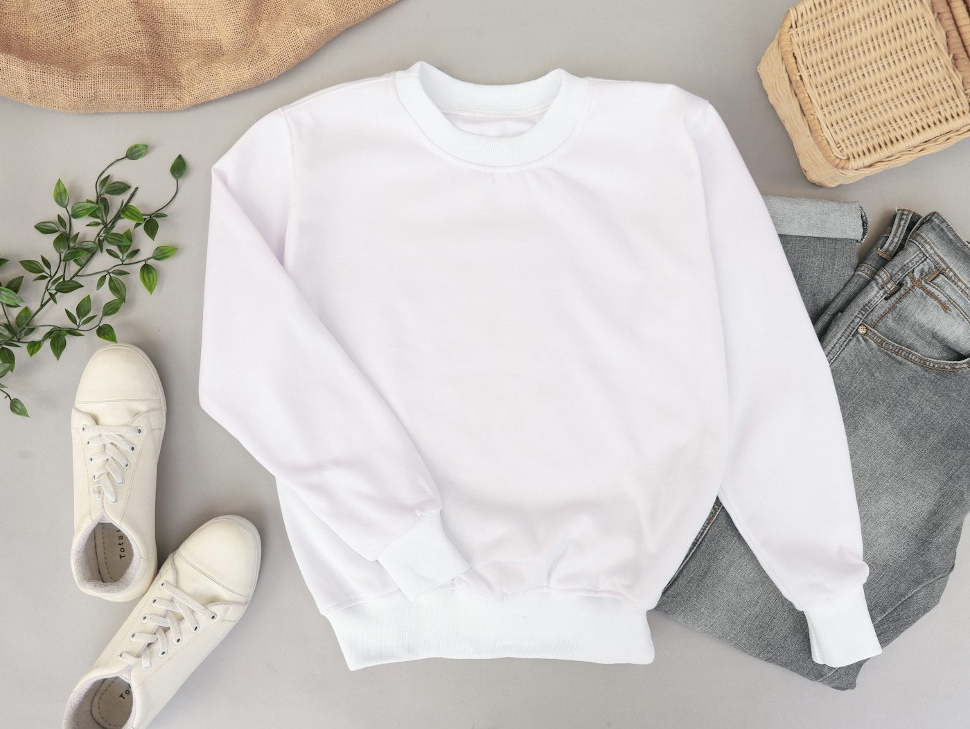 A weekend outfit laid out flat