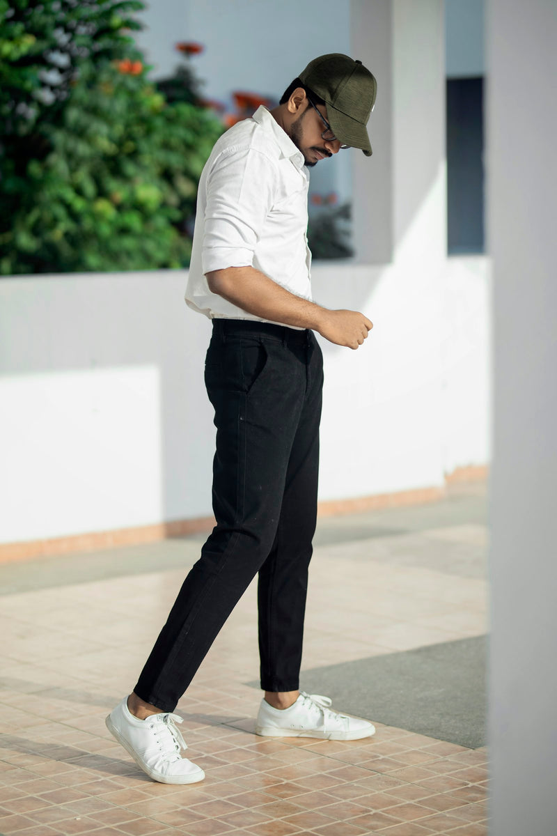Black utility trousers
