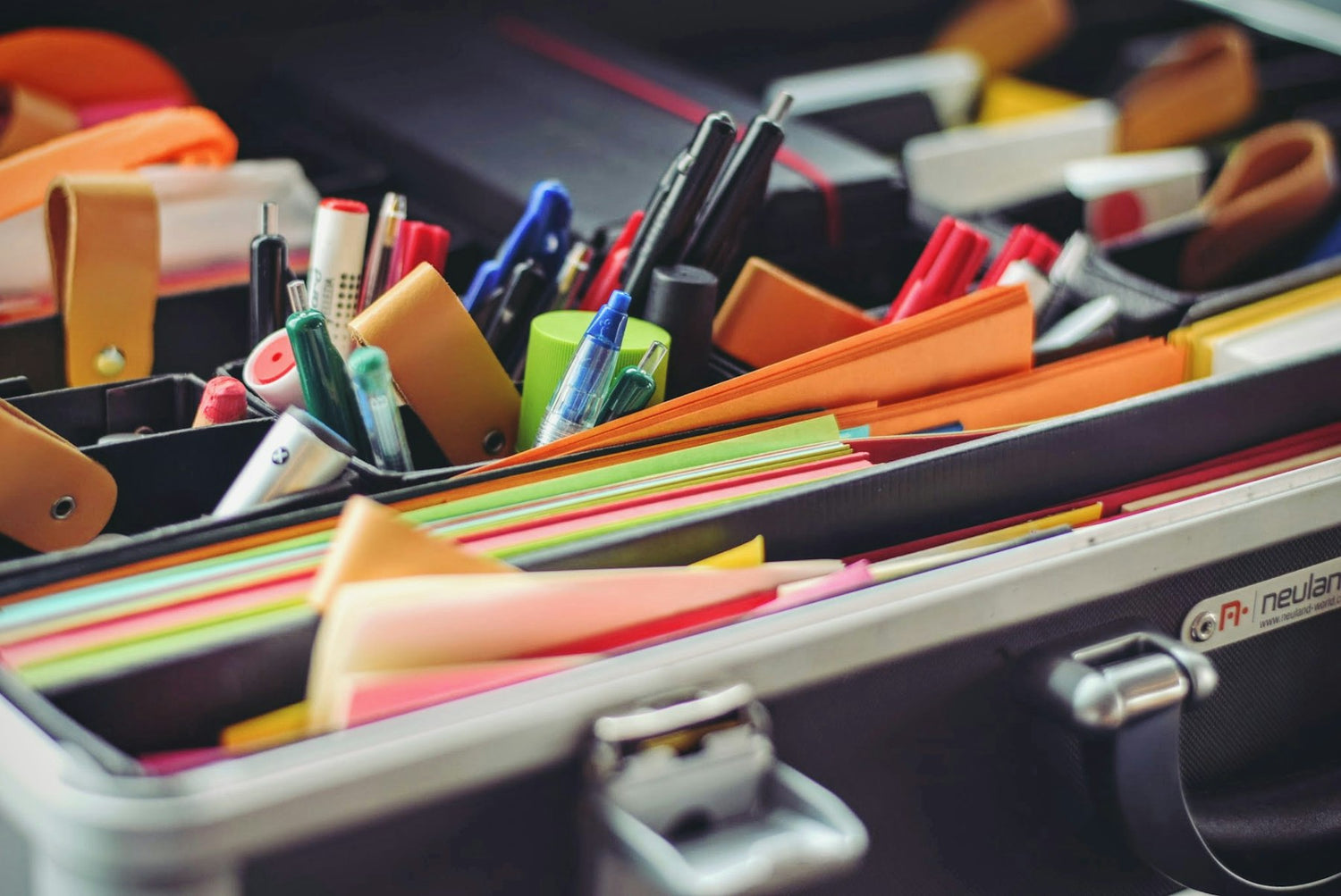 Drawer of pens and stationery