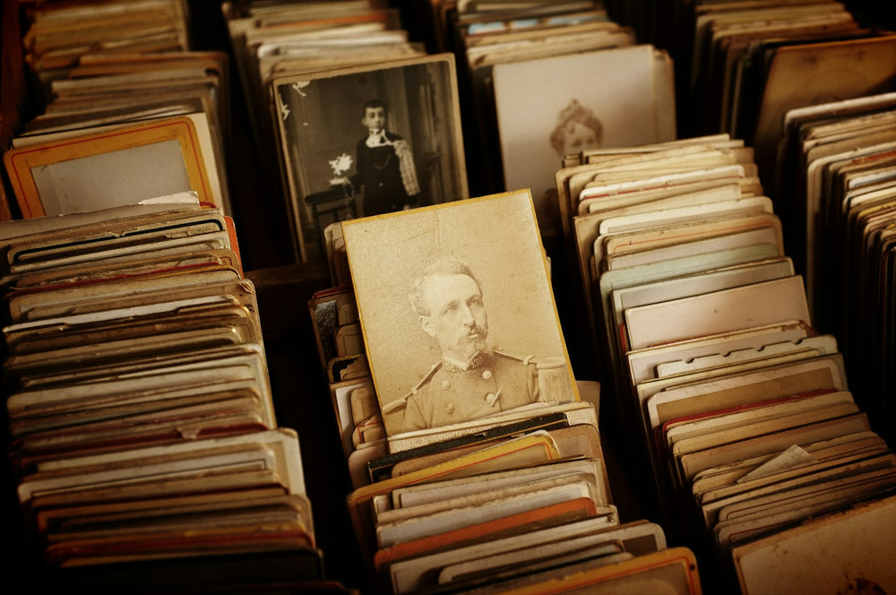 Crates of second hand records