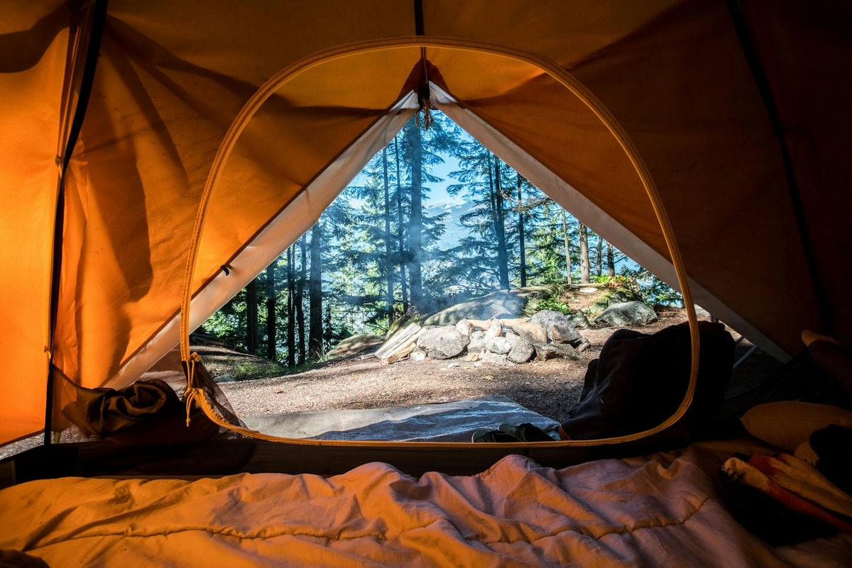 View from inside a tent