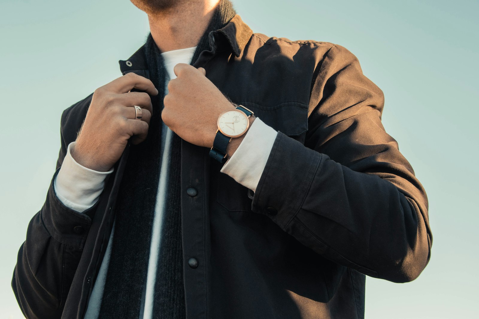 sfhero man jacket watch