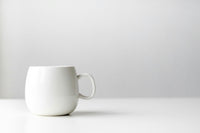 White stoneware mug