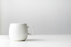 White stoneware mug