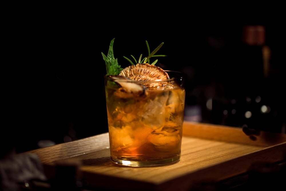 Old fashioned cocktail on a bar