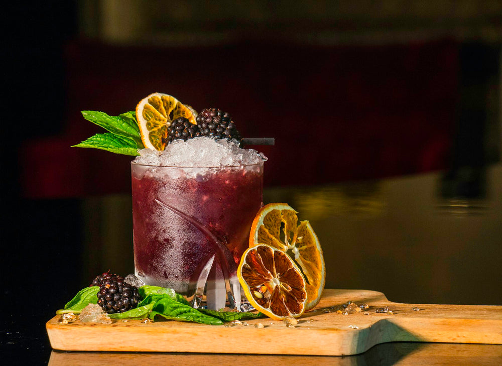 Berry cocktail with dried citrus