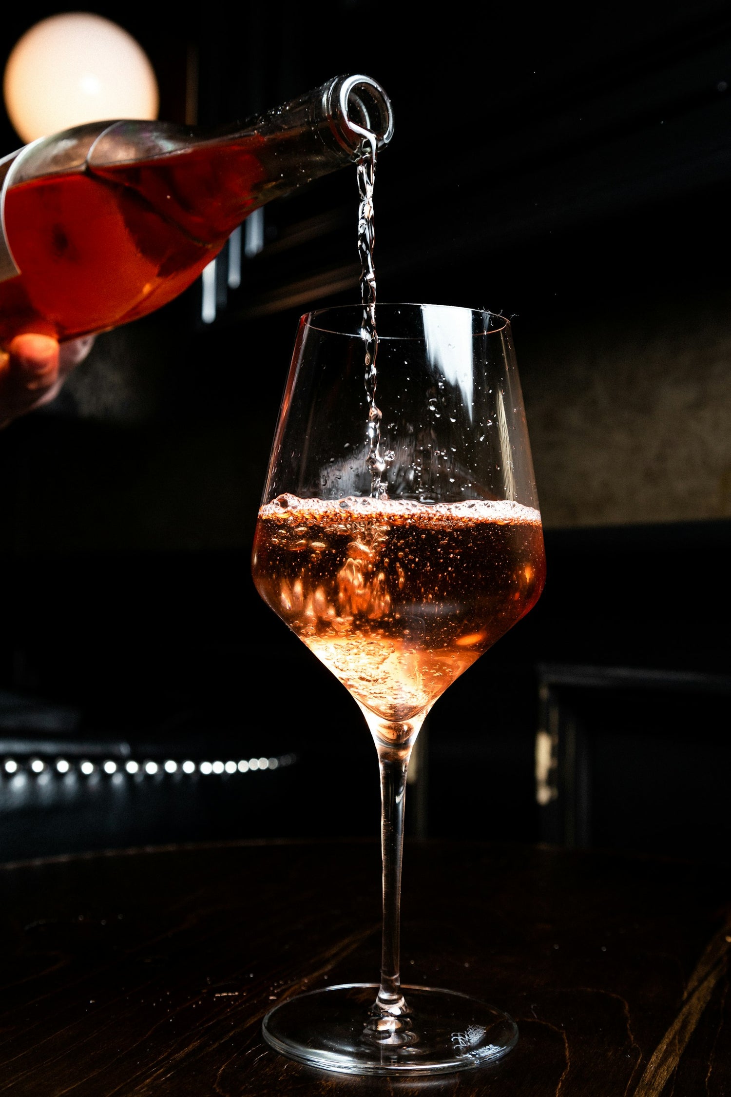 Glass of chilled rosé