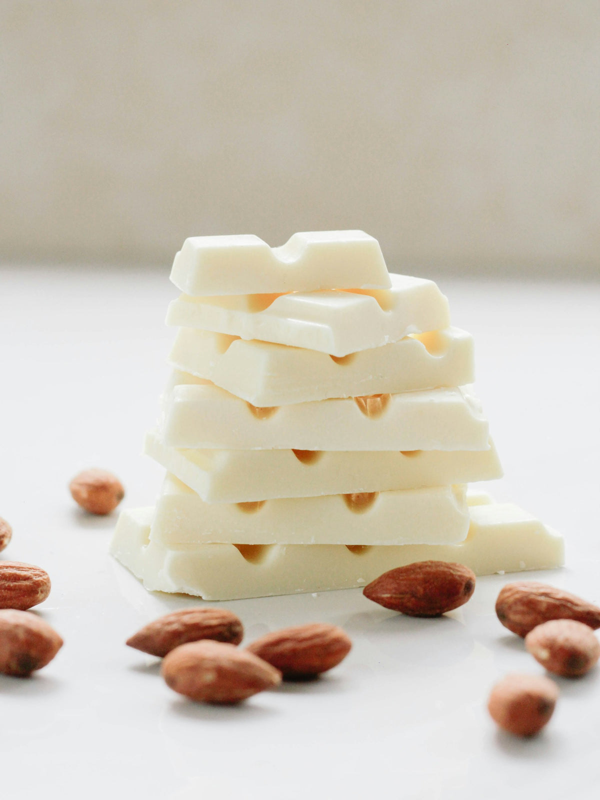 Stacked white chocolate bars