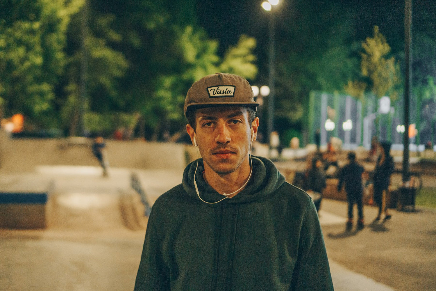 Skater at a park in the evening