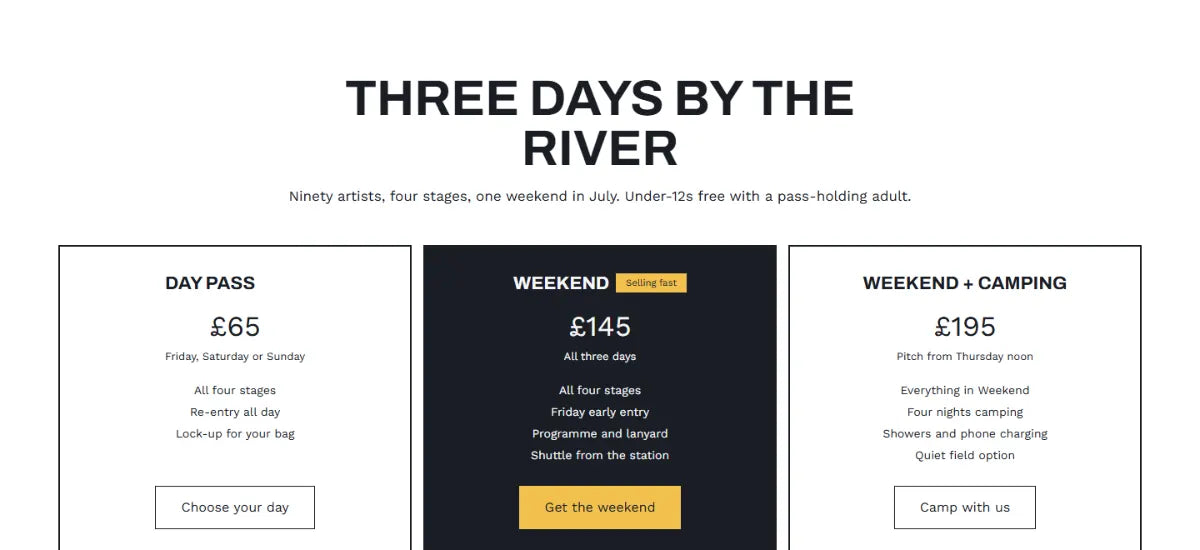 Pricing Table 1